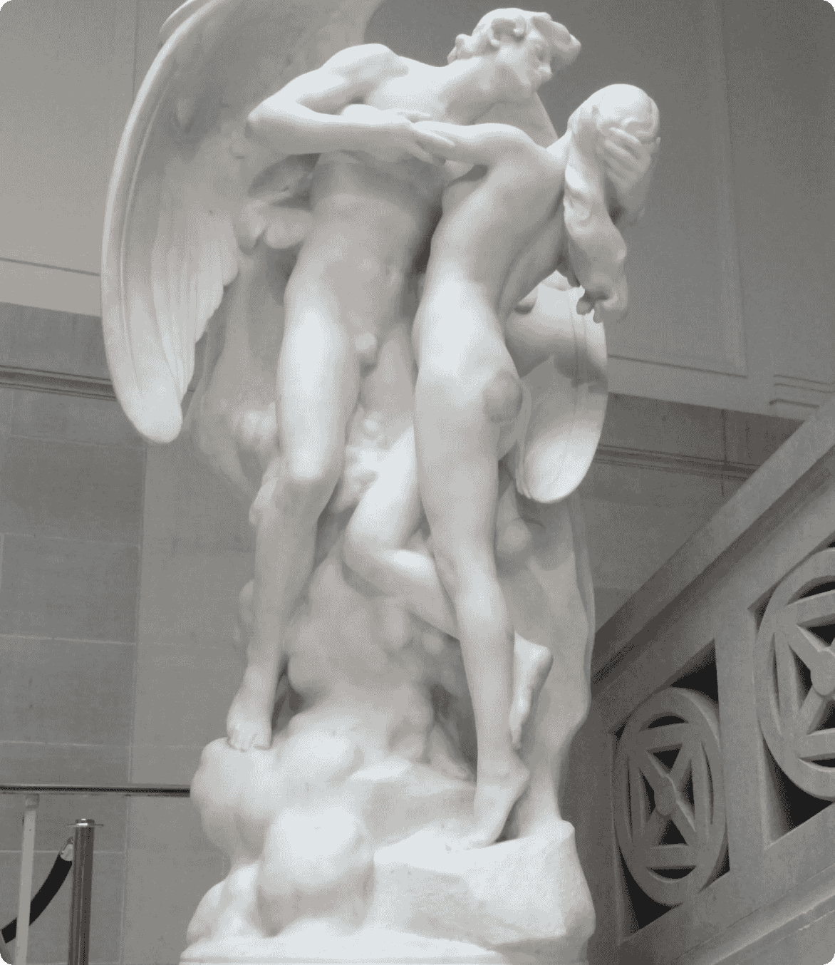 Marble sculpture — the Sons of God Saw the Daughters of Men, Daniel Chester French